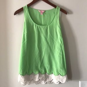 Lilly Pulitzer Lime Green Scalloped Tank